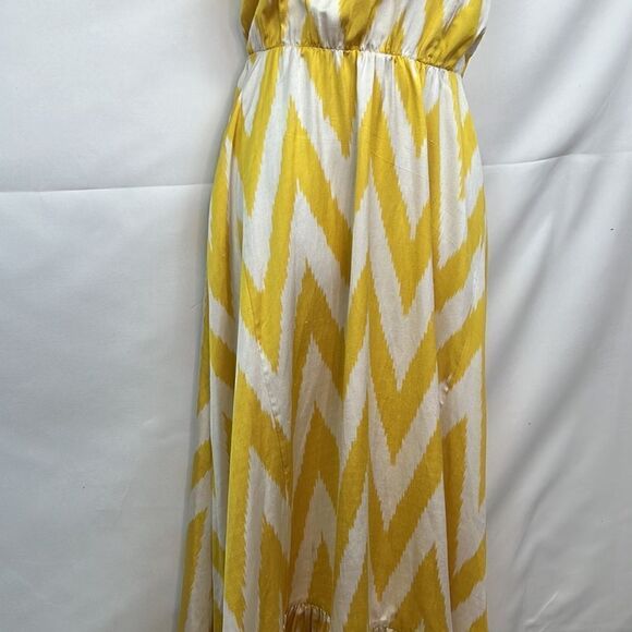 Punicana Sultan one sleeve silk blend Maxi dress in yellow and white size XS - Picture 5 of 14